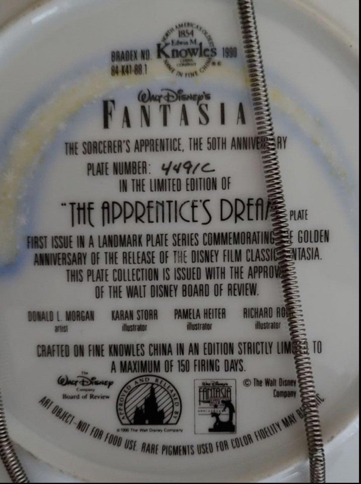 1990's Fantasia The Sorcerer's Apprentice 50th Anniversary Decorative Plate