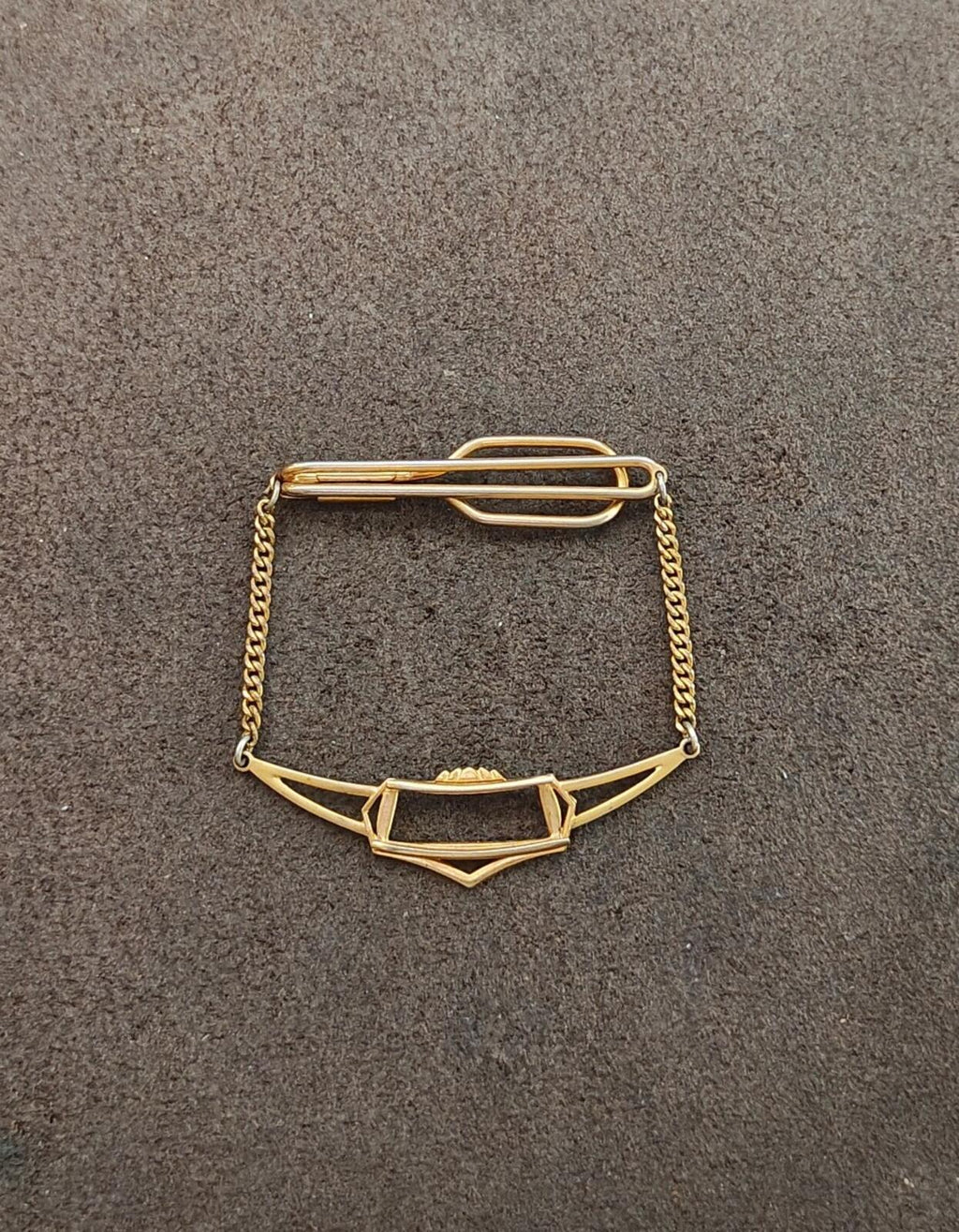 1930s Art Deco Style Gold Tone Tie Bar/Tie Clip