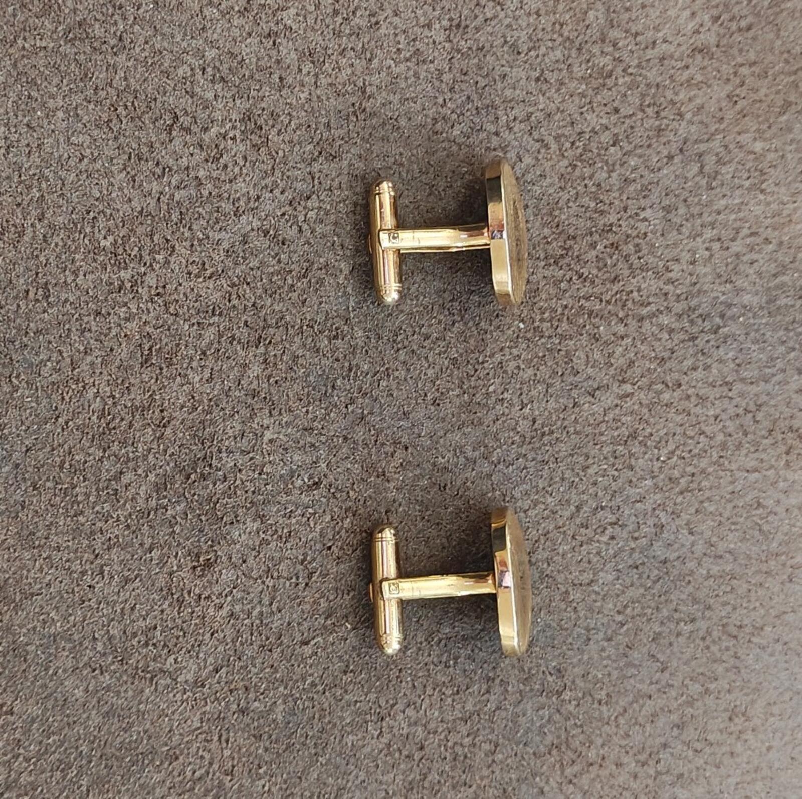 1950s/60s Marked Flex-Let Art Deco Style Gold Tone Textured Cufflinks