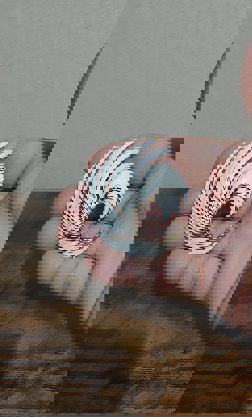 1970's Signed Lisner White Enamel Gold Tone Feather Brooch