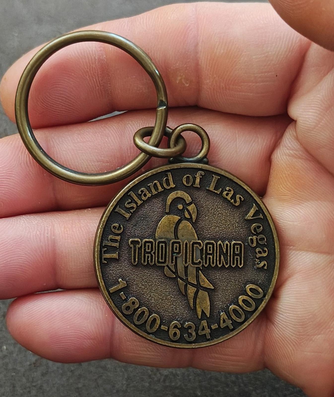 1990s Vintage Tropicana Hotel and Casino Las Vegas Brass Keychain