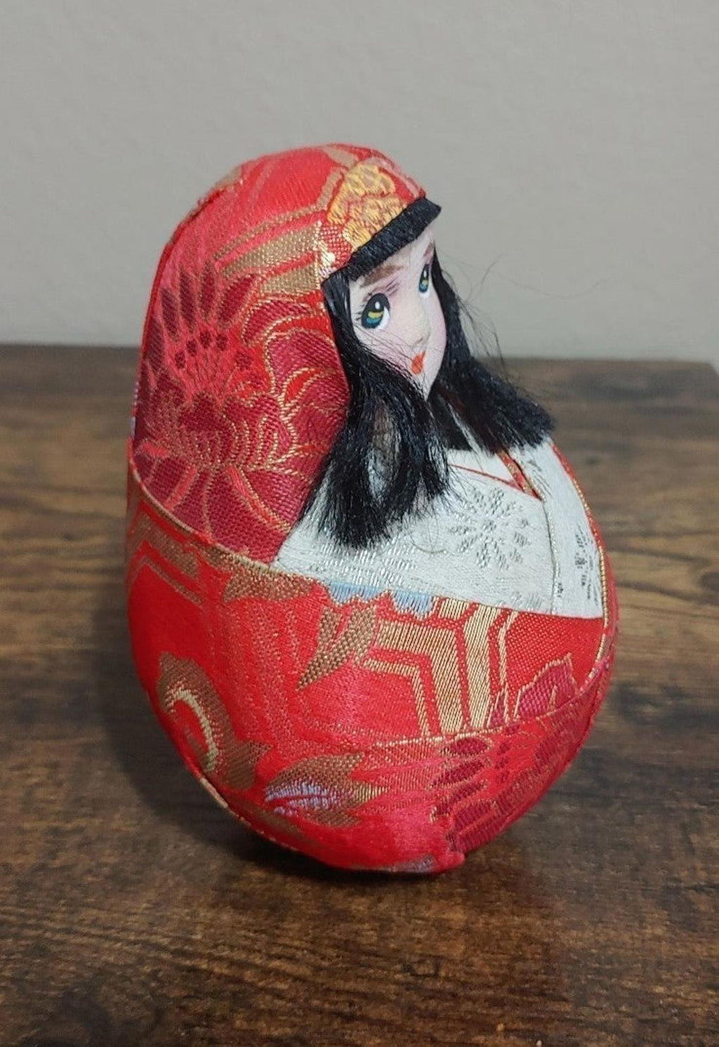 1980's Vintage Japanese Traditional Hime Daruma Doll
