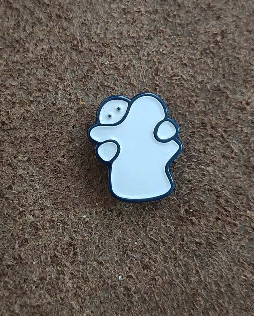 Two Ghosts Hugging Small Metal Enamel Pin