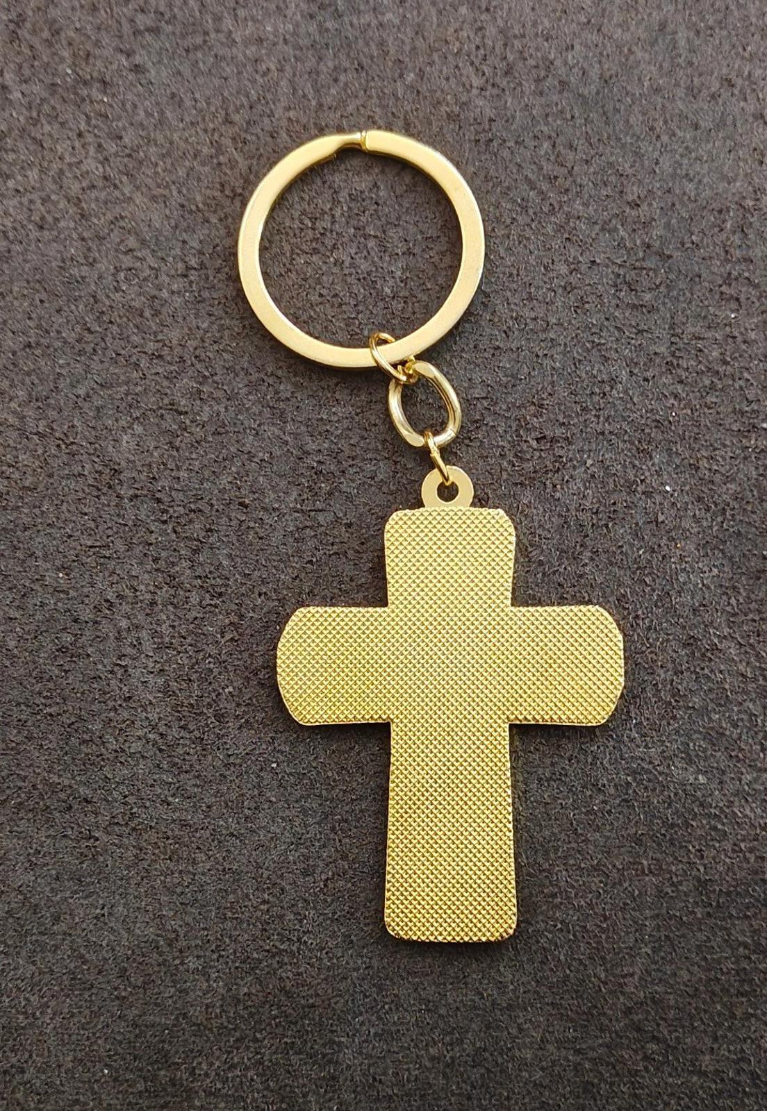 St. Anthony Catholic 4 Way Gold Tone Cross Keychain