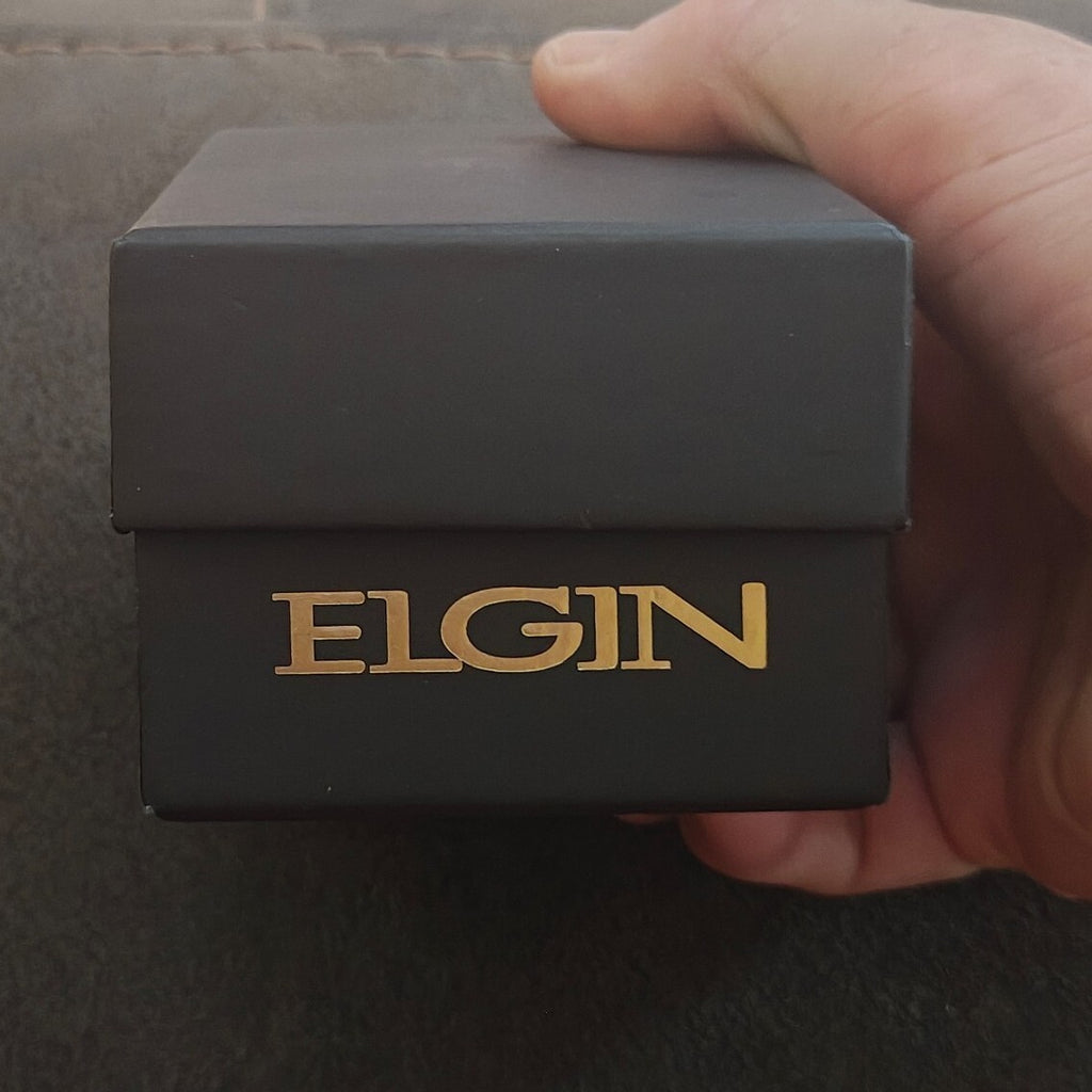 Elgin Men’s Gold-Tone Bracelet Watch with Crystal Bezel (Model FG160062)