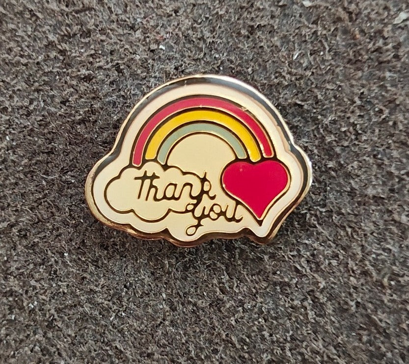 1980s THANK YOU Rainbow Pin