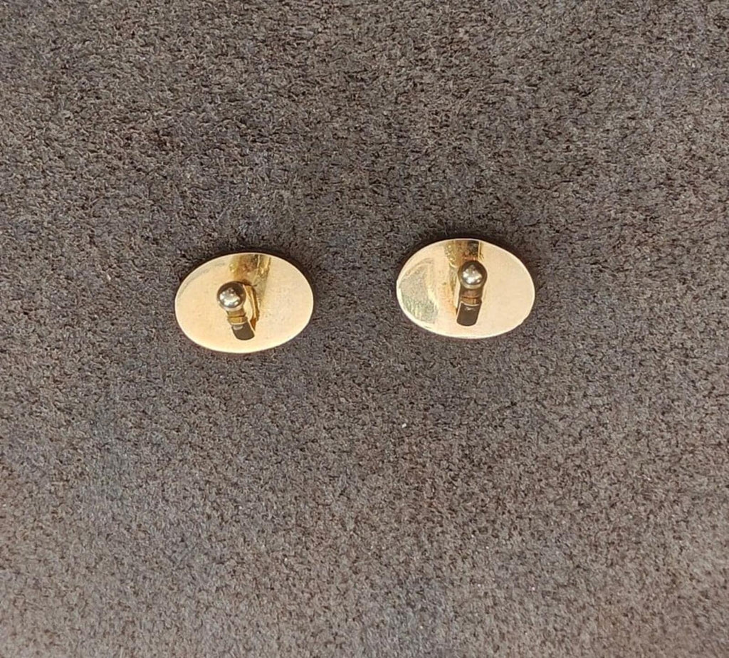 1950s/60s Marked Flex-Let Art Deco Style Gold Tone Textured Cufflinks