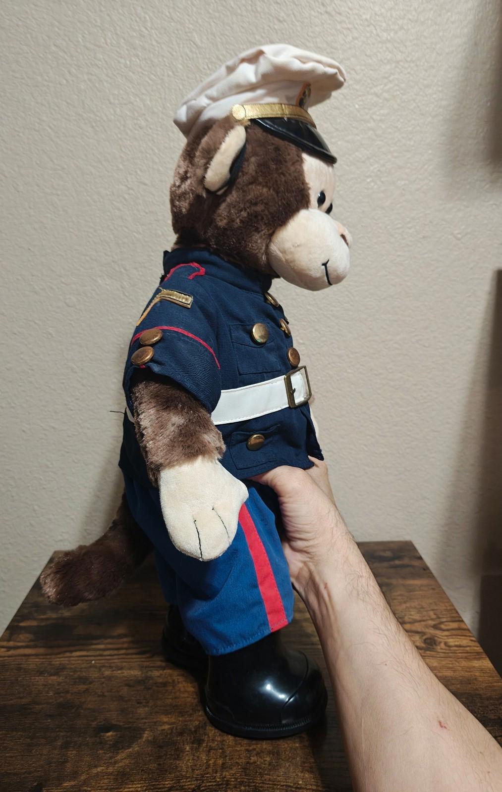 Smiley The Monkey Build-A-Bear In U.S Marine Corps Uniform 19" Plush