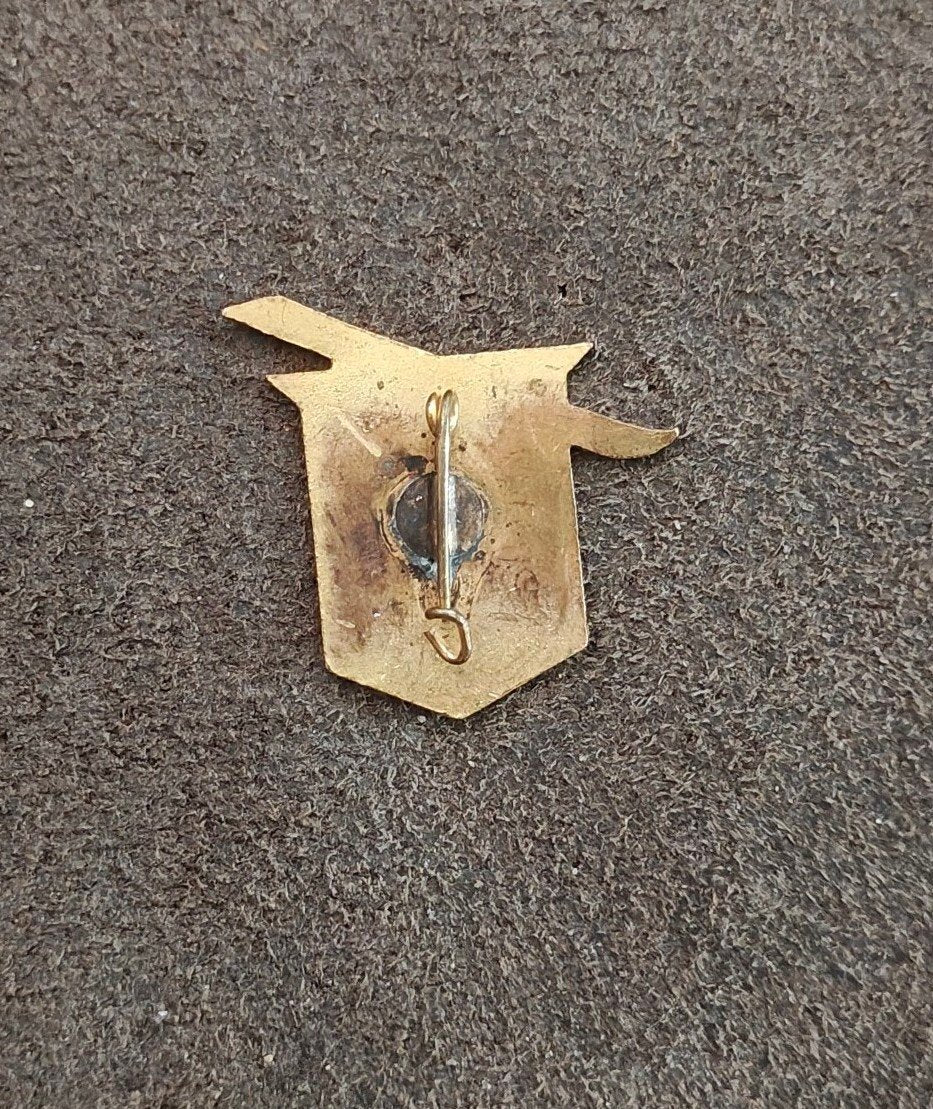 1940s LLAO LLAO Ski Resort Argentina Gold Tone Enamel Pin