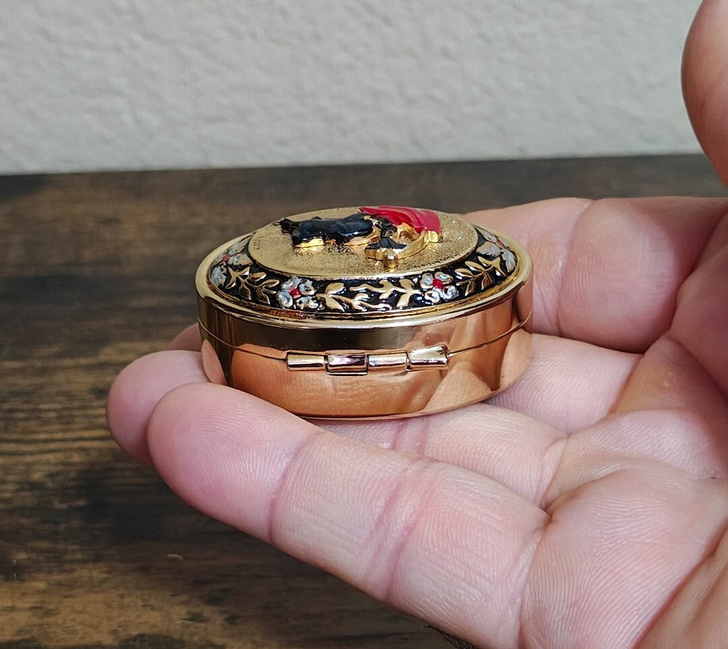 1950s/60s Spanish Toledo Damascene Style Matador Bull Trinket Box