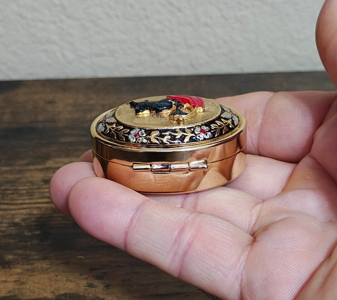 1950s/60s Spanish Toledo Damascene Style Matador Bull Trinket Box