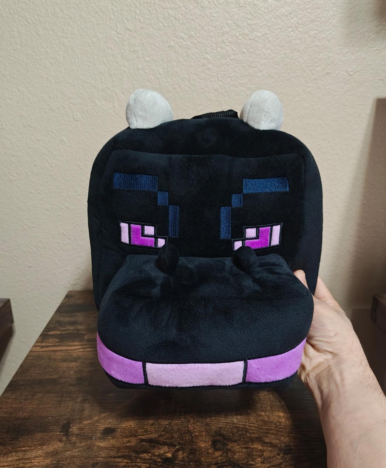 Minecraft Boys Ender 12.5" Black Plush  Backpack NWT
