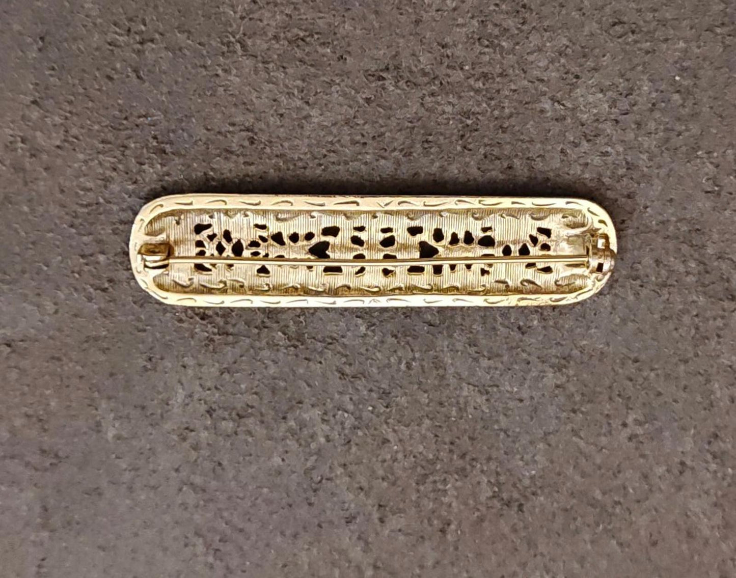 1980s Gold Tone Victorian Filigree Style Brooch