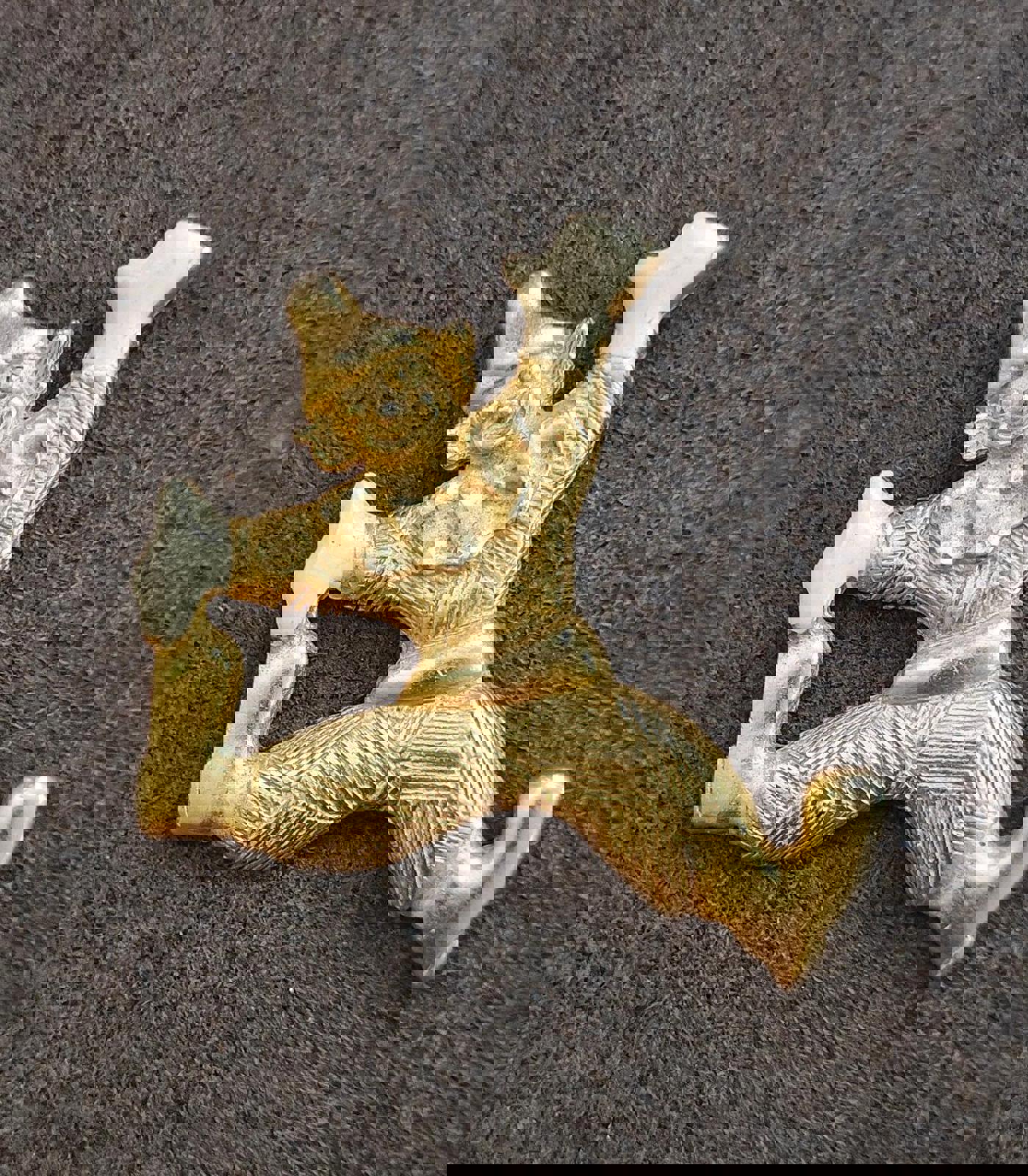 1980's Clowning Around Gold Tone White Enamel Pendant