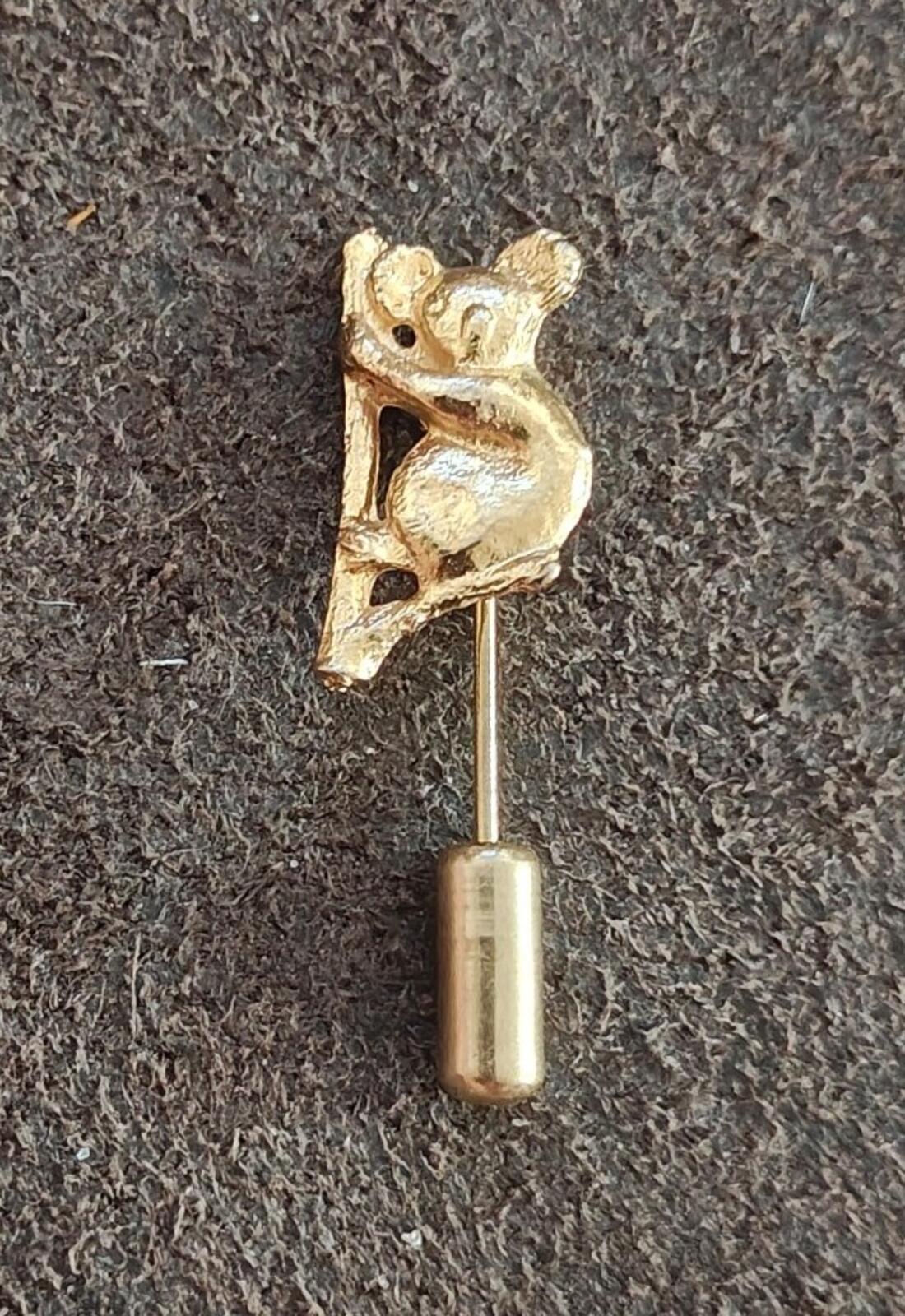 1980s Gold Tone Koala Bear Stick Pin