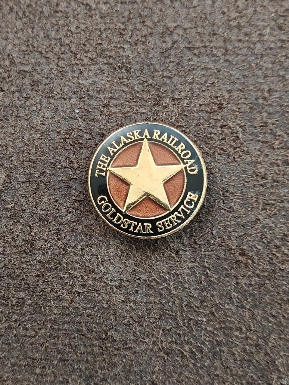 Alaska Railroad Goldstar Service Gold Tone Enamel Pin