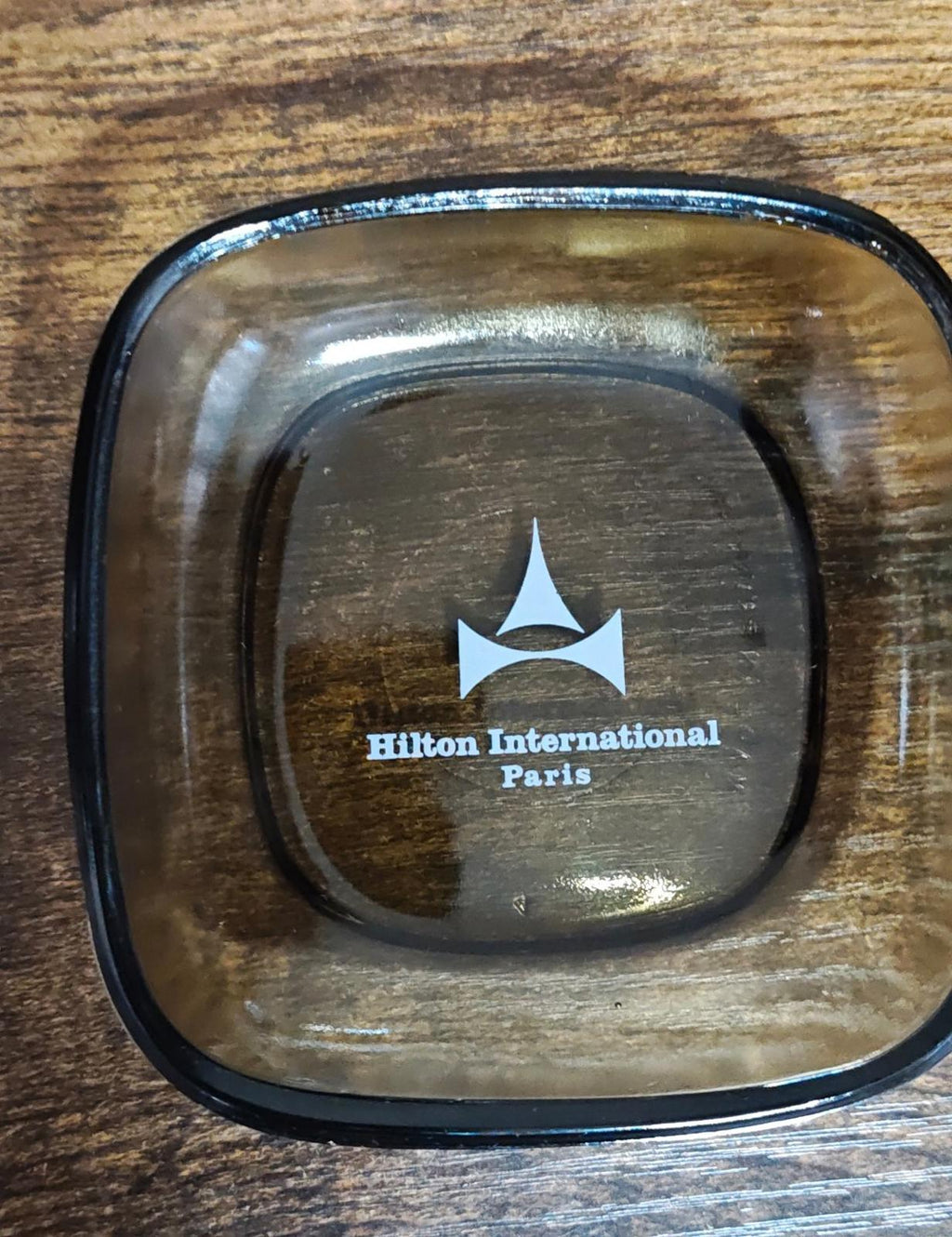 1964 Hilton International Paris Hotel Smoked Glass Ashtray