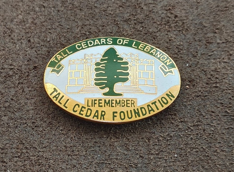 1980s Gold Tone Tall Cedars Of Lebanon Life Member Tall Cedar Foundation Pin