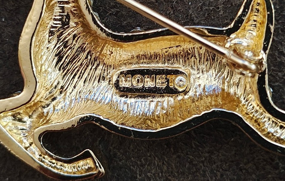 1980s Monet Reindeer Rhinestones Brooch
