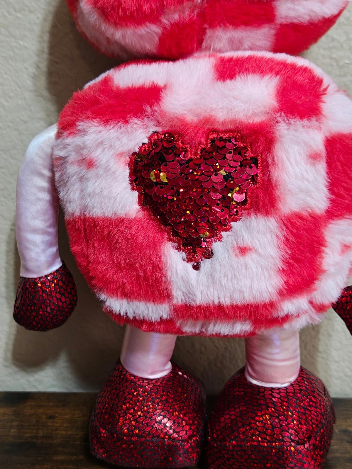 Red Robot Valentine Tech Love Sequin Heart Anniversary Plush