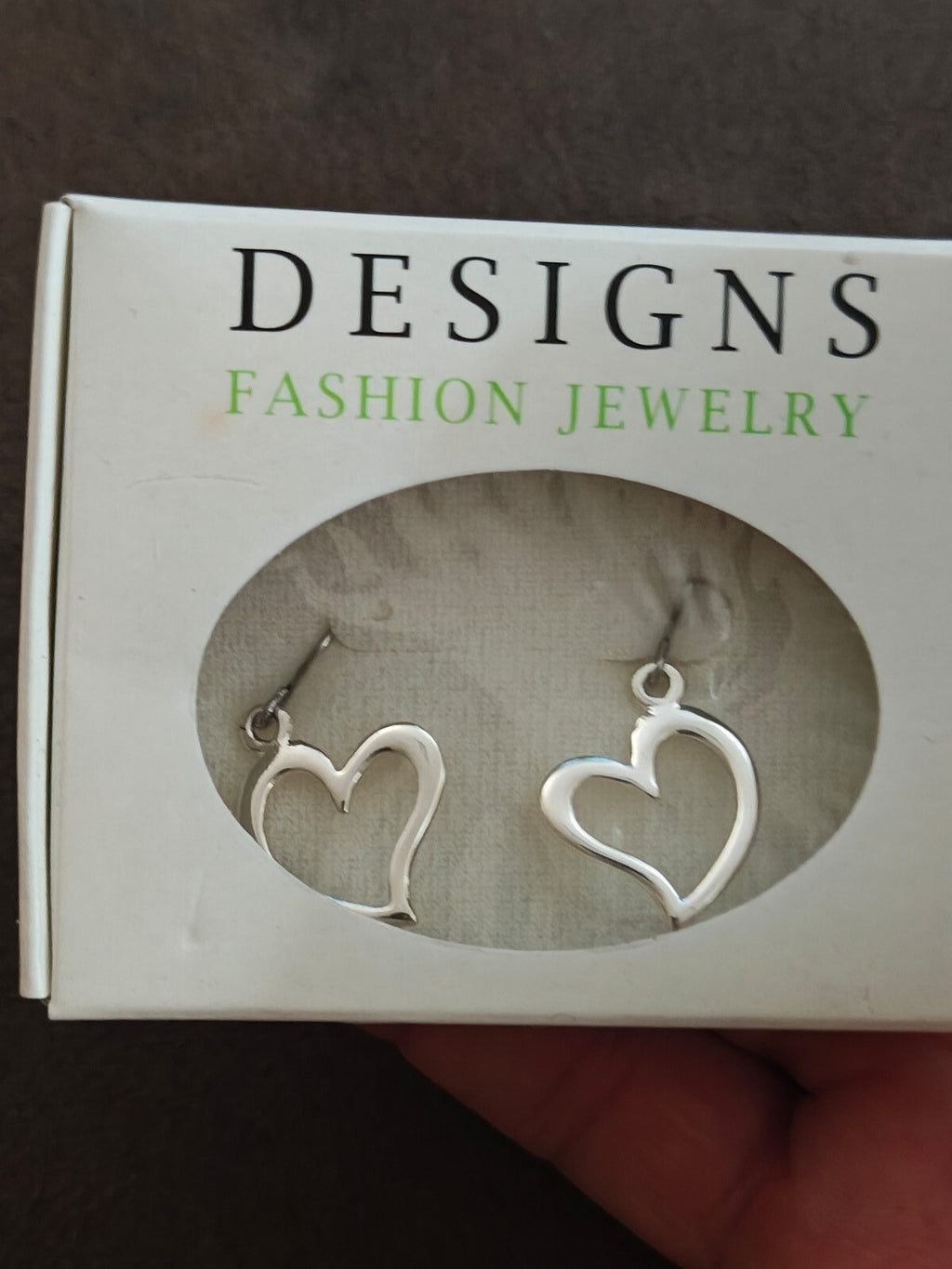 Shiny Silver Tone Open Heart Dangle With Fishhook Ear Wires NWT