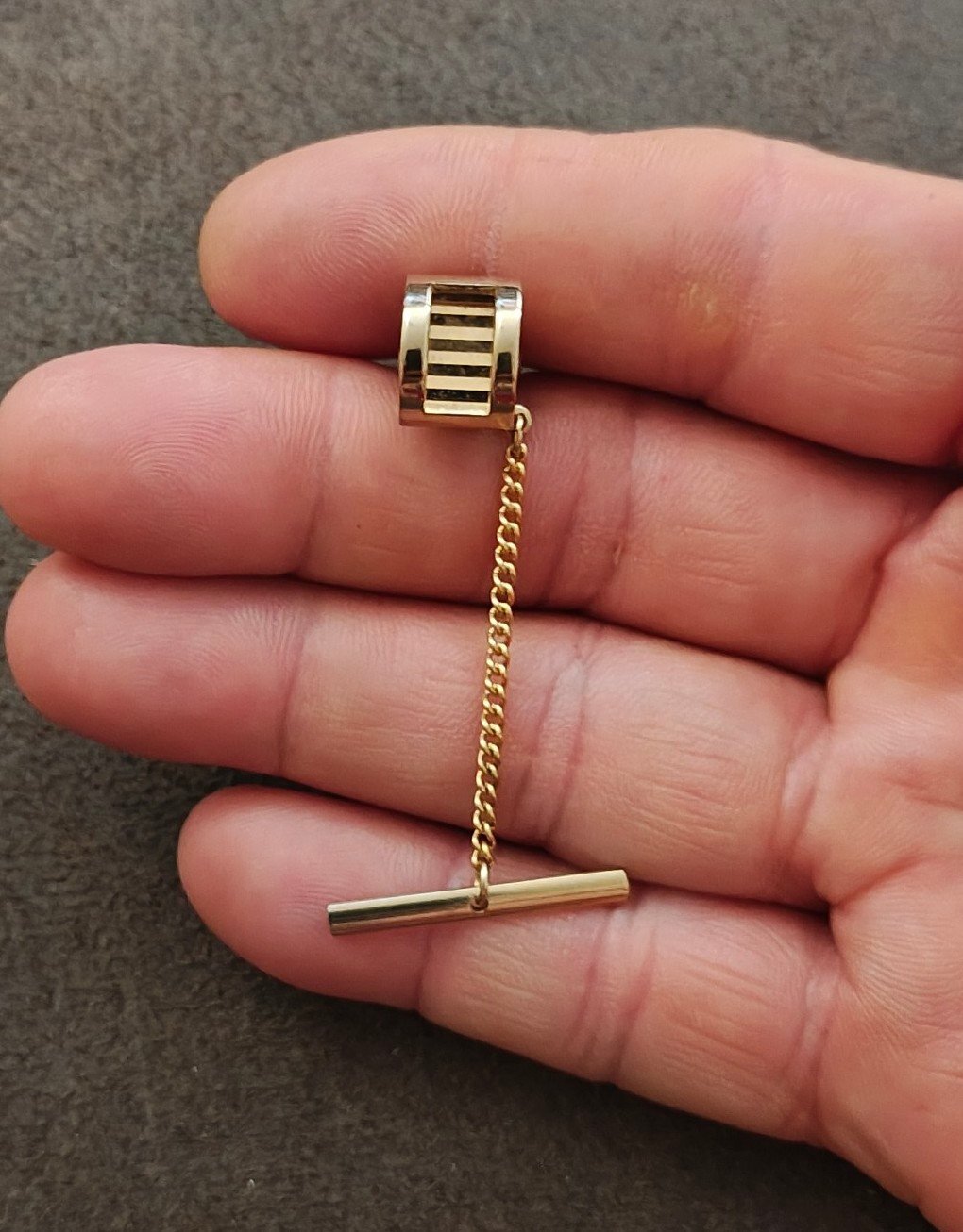1950s/60s Swank Gold Tone Tie Tack/Lapel Pin