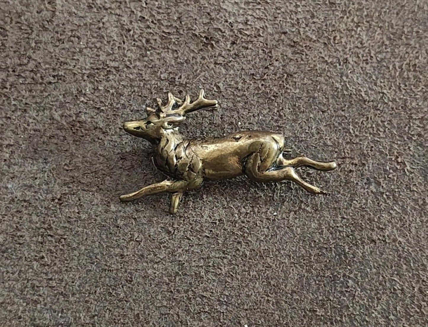 1960s Vintage Running Or Leaping Brass Deer Figurine