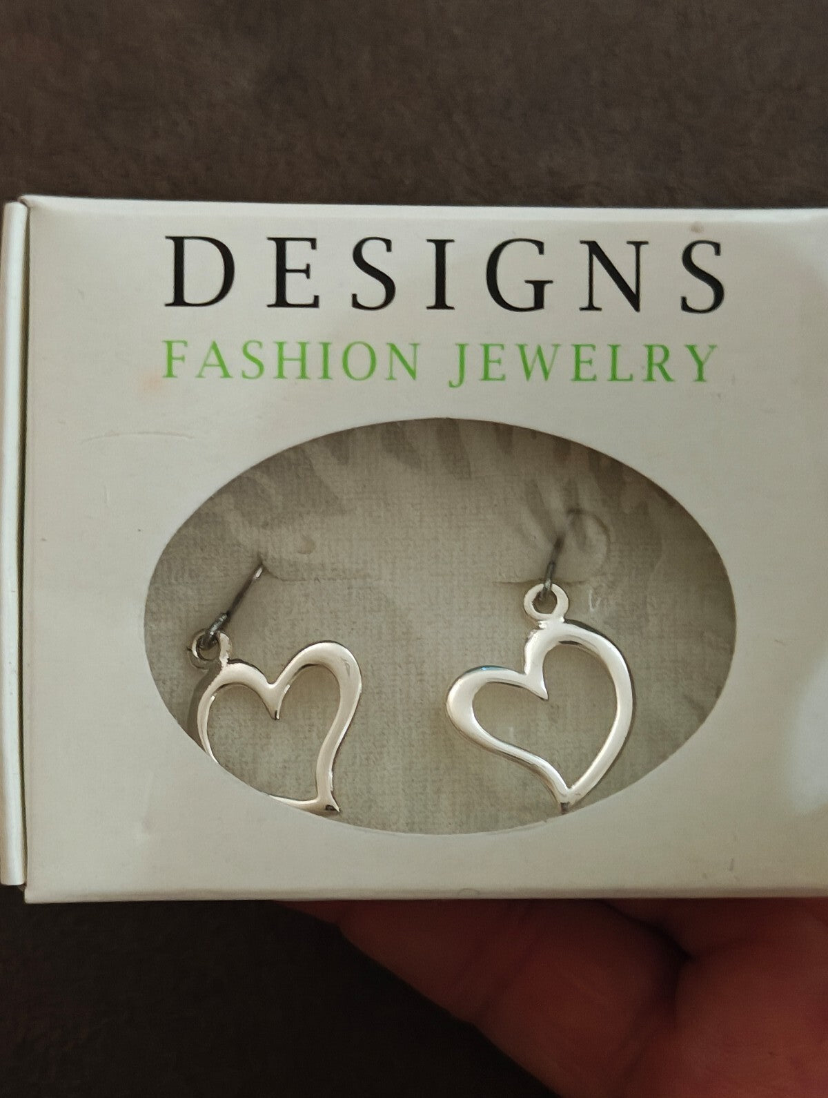 Shiny Silver Tone Open Heart Dangle With Fishhook Ear Wires NWT