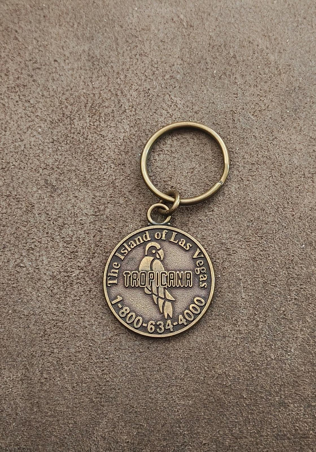 1990s Vintage Tropicana Hotel and Casino Las Vegas Brass Keychain