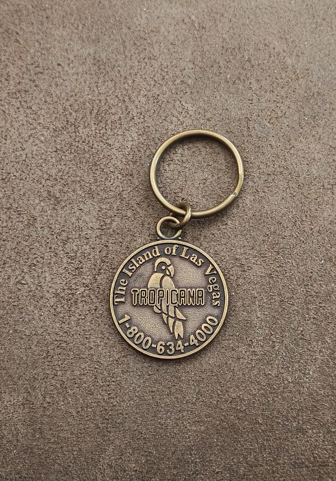 1990s Vintage Tropicana Hotel and Casino Las Vegas Brass Keychain
