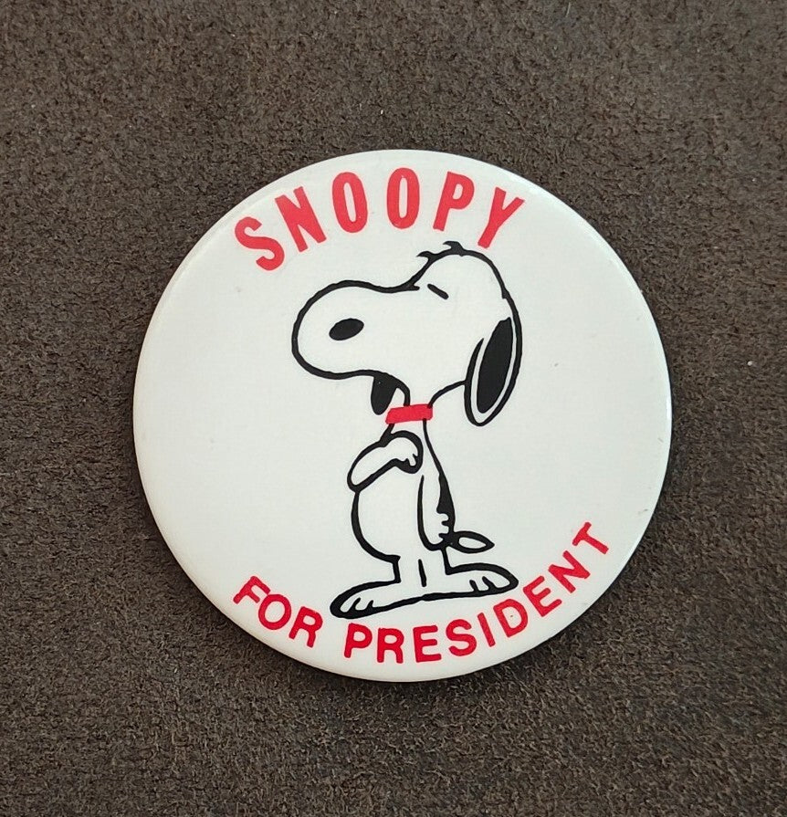 1968 Snoopy For President Pinback Button