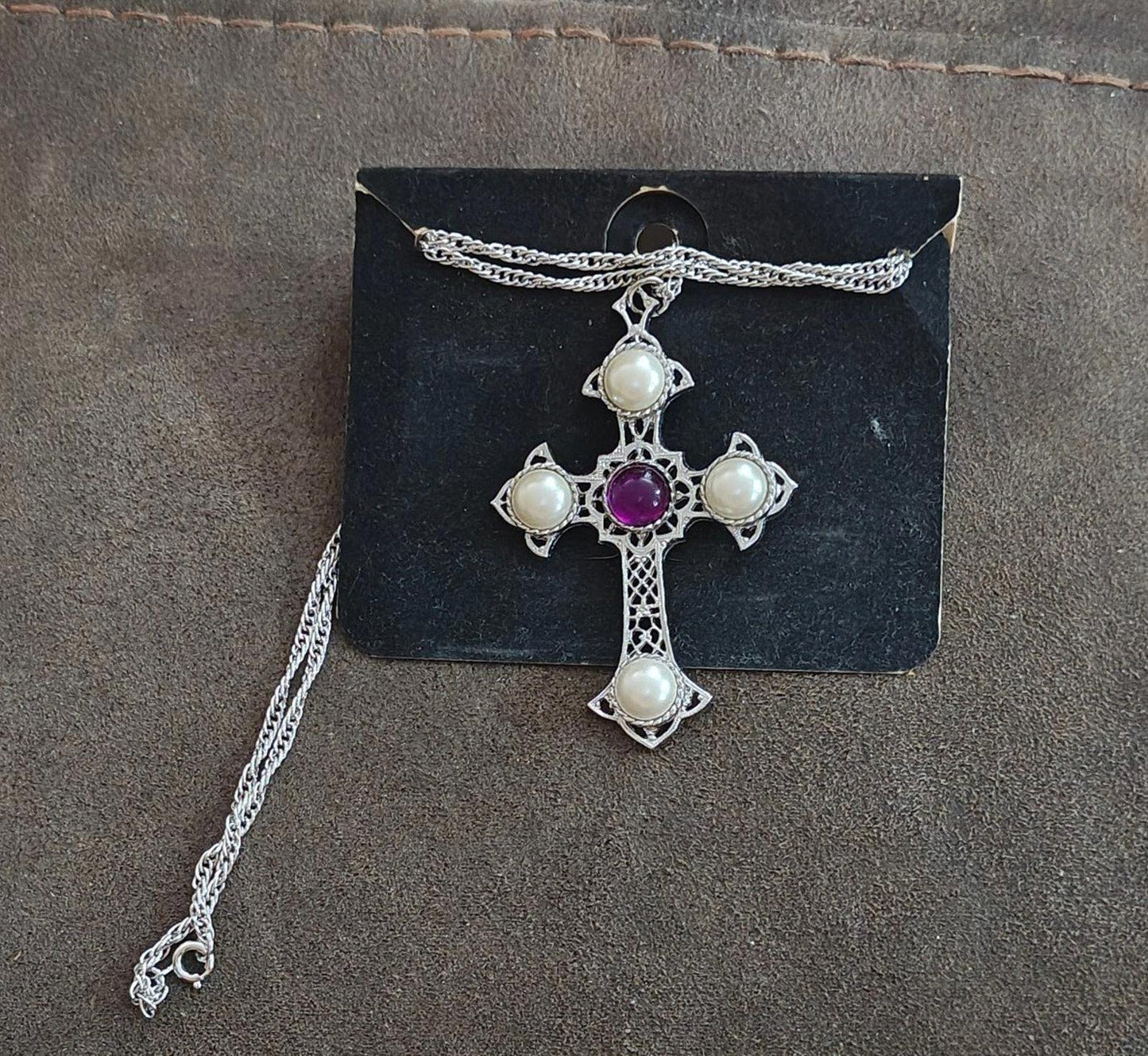 1974 Crusader Cross Sarah Coventry Pendant Necklace