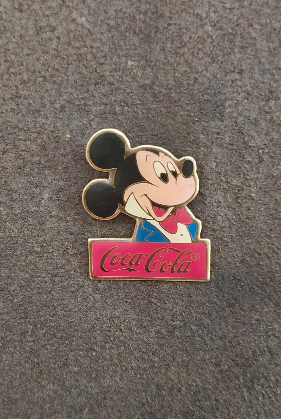 1986 Vintage Coca-Cola Mickey Mouse Limited Edition Gold Tone Enamel Pin