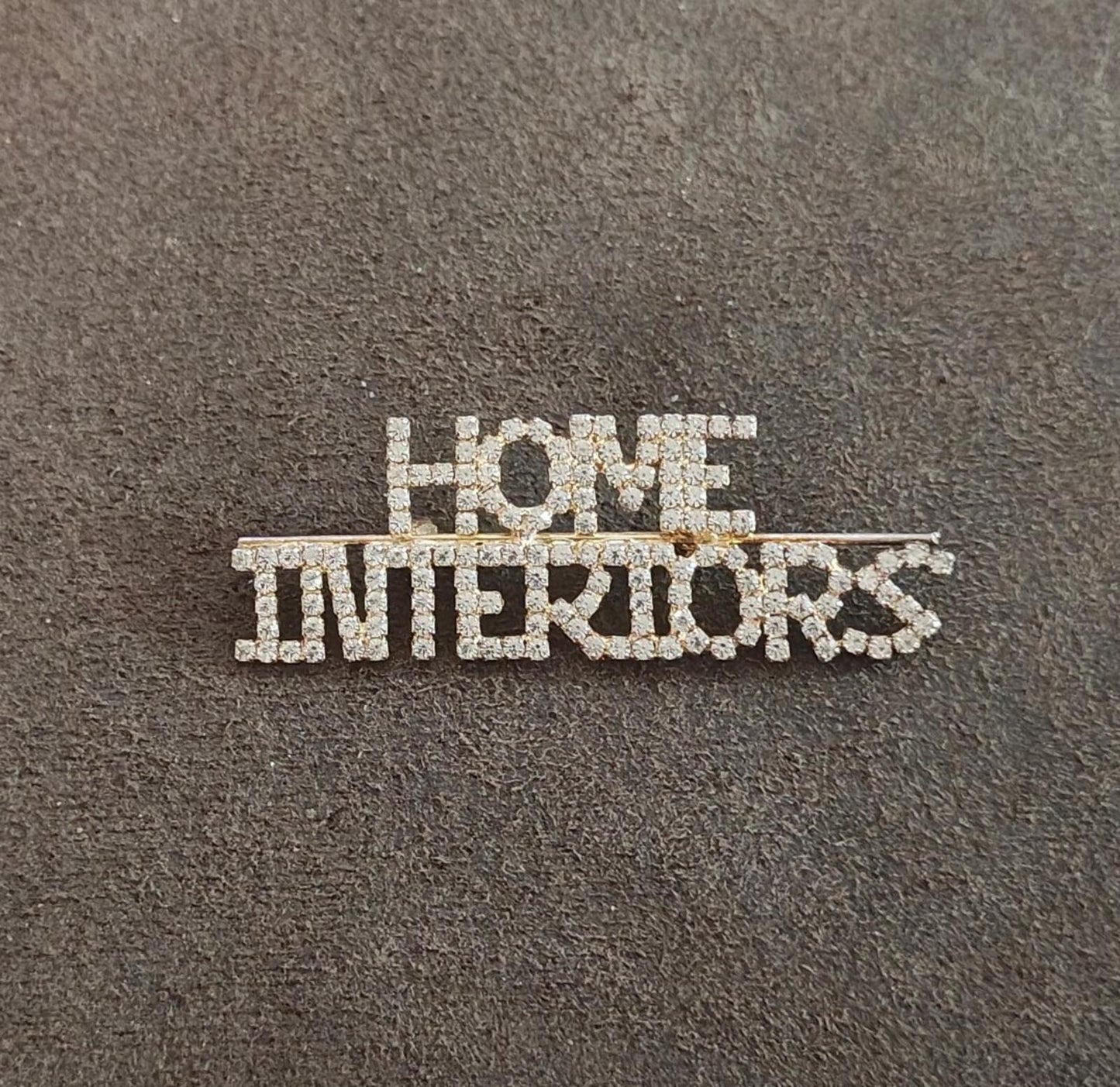 1980s Home Interiors & Gifts Rhinestone Gold Tone Brooch