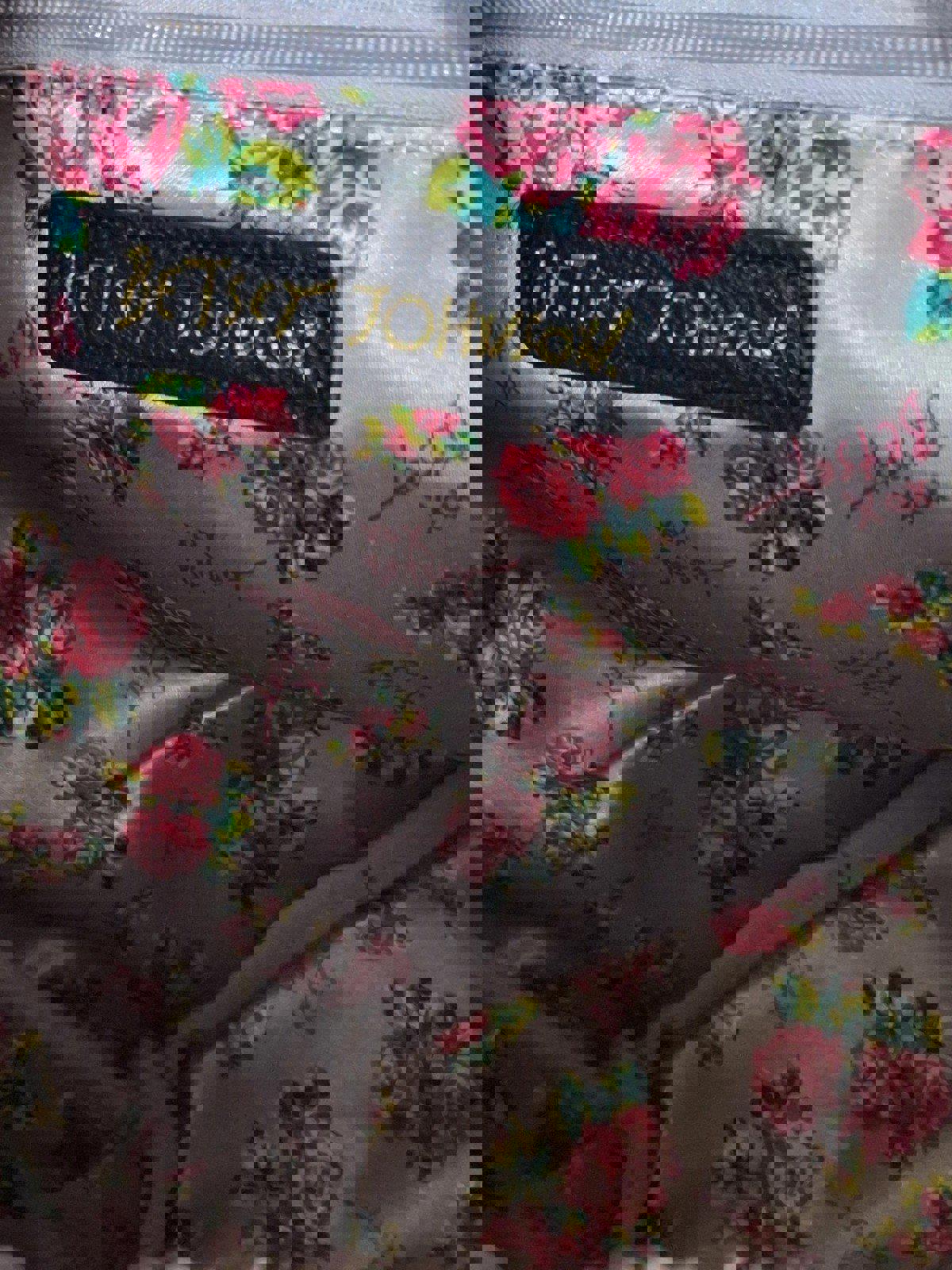 Adorable Betsey Johnson Hot Pink Velvet Cat Backpack Shoulder Bag Purse Design.