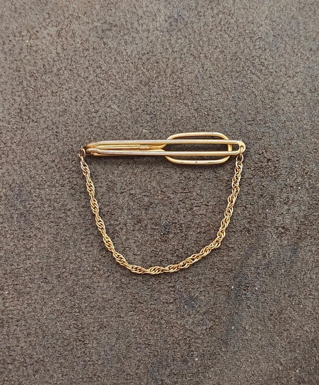 1930s Signed Swank Art Deco Style Gold Tone Tie Bar/Tie Clip