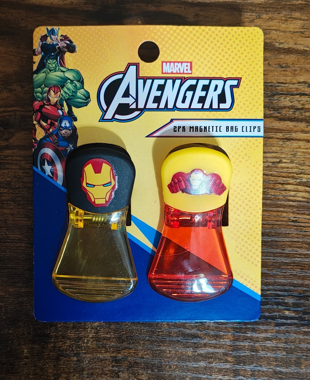 Set Of 2 Marvel Avengers 2-Pack (Total 4 Clips) Magnetic Bag Clips New