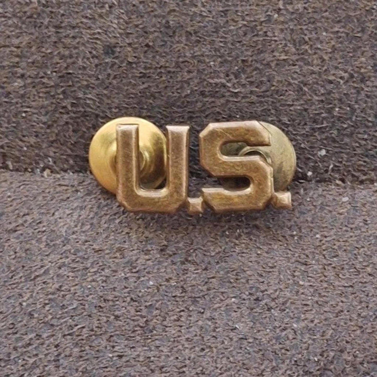 40s US Military Gold Tone Metal U.S. Initials Pin