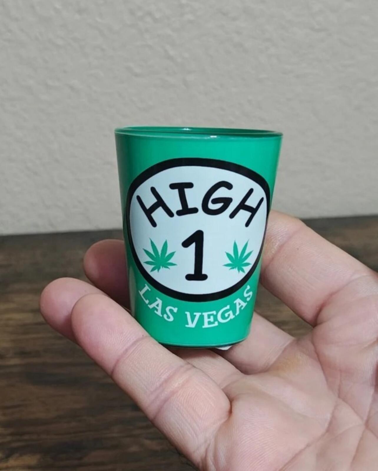 High 1 Las Vegas Green Shot Glass