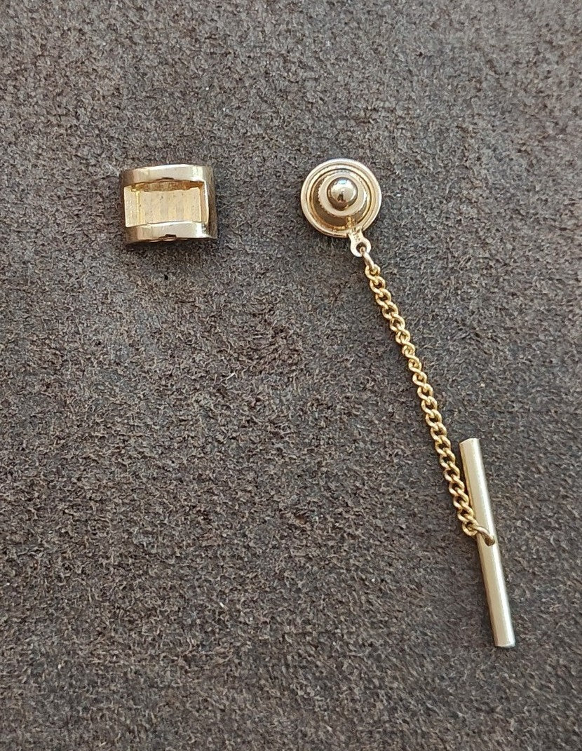 1950s/60s Swank Gold Tone Tie Tack/Lapel Pin