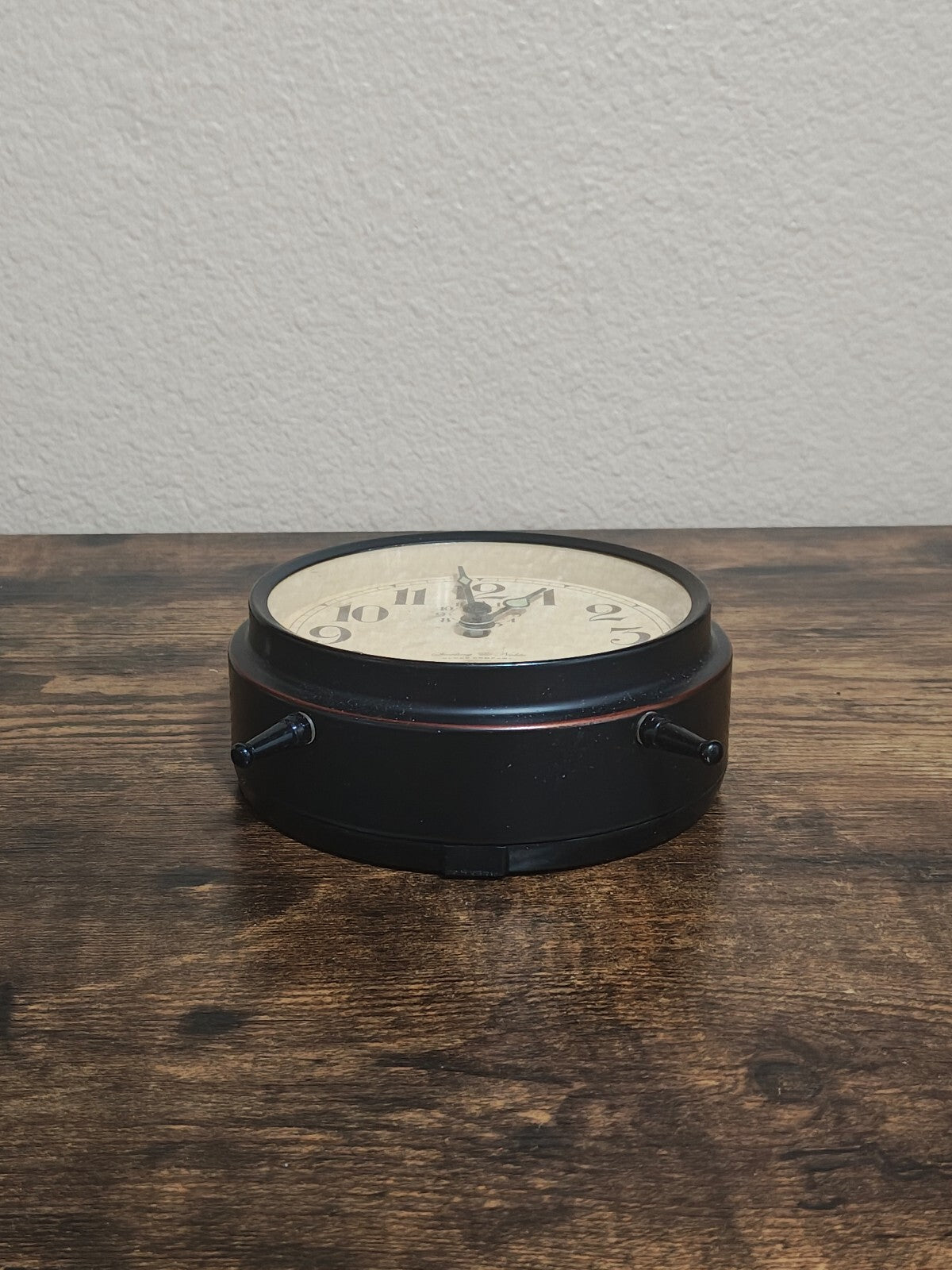 Sterling & Noble Black Vintage Style Alarm Clock/Table Top Clock