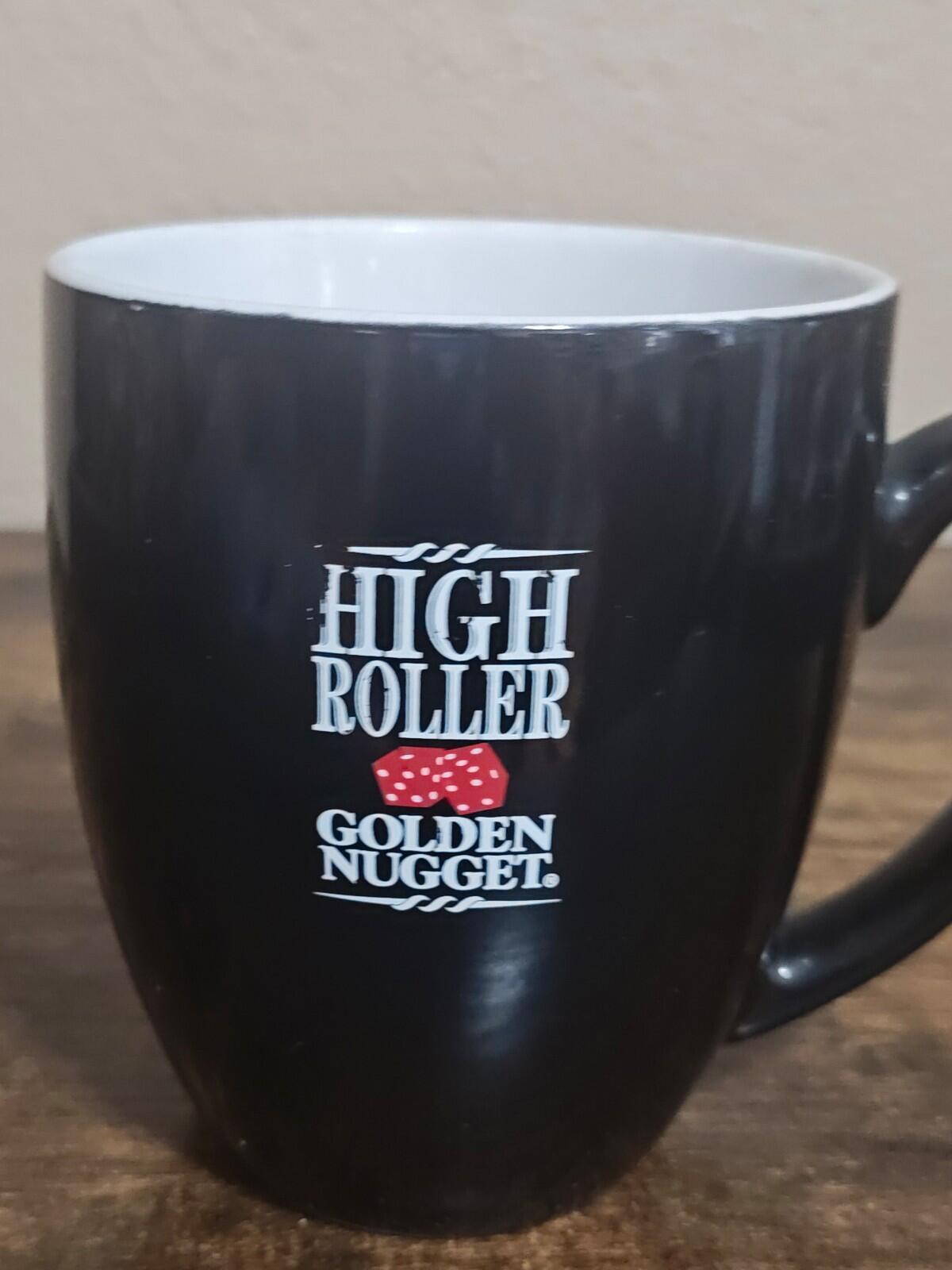 1990s Rare HTF "High Roller" Golden Nugget Casinos Black & White 14 oz Mug