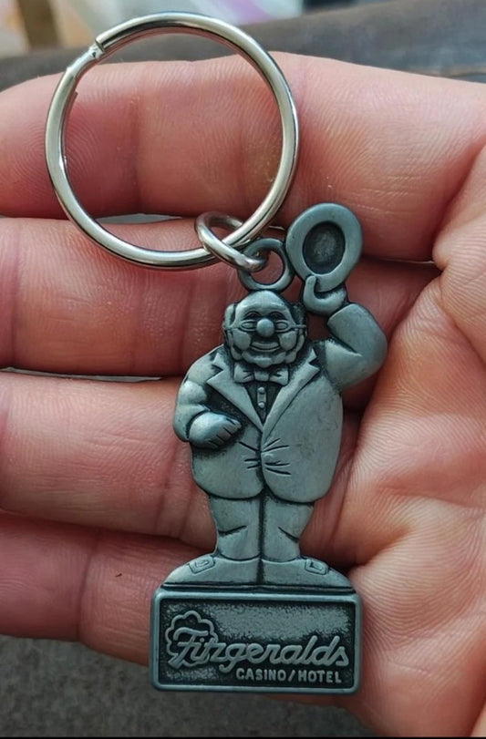 1990s Pewter Fitzgerald’s Casino Hotel Las Vegas Mr. O’Lucky Keychain