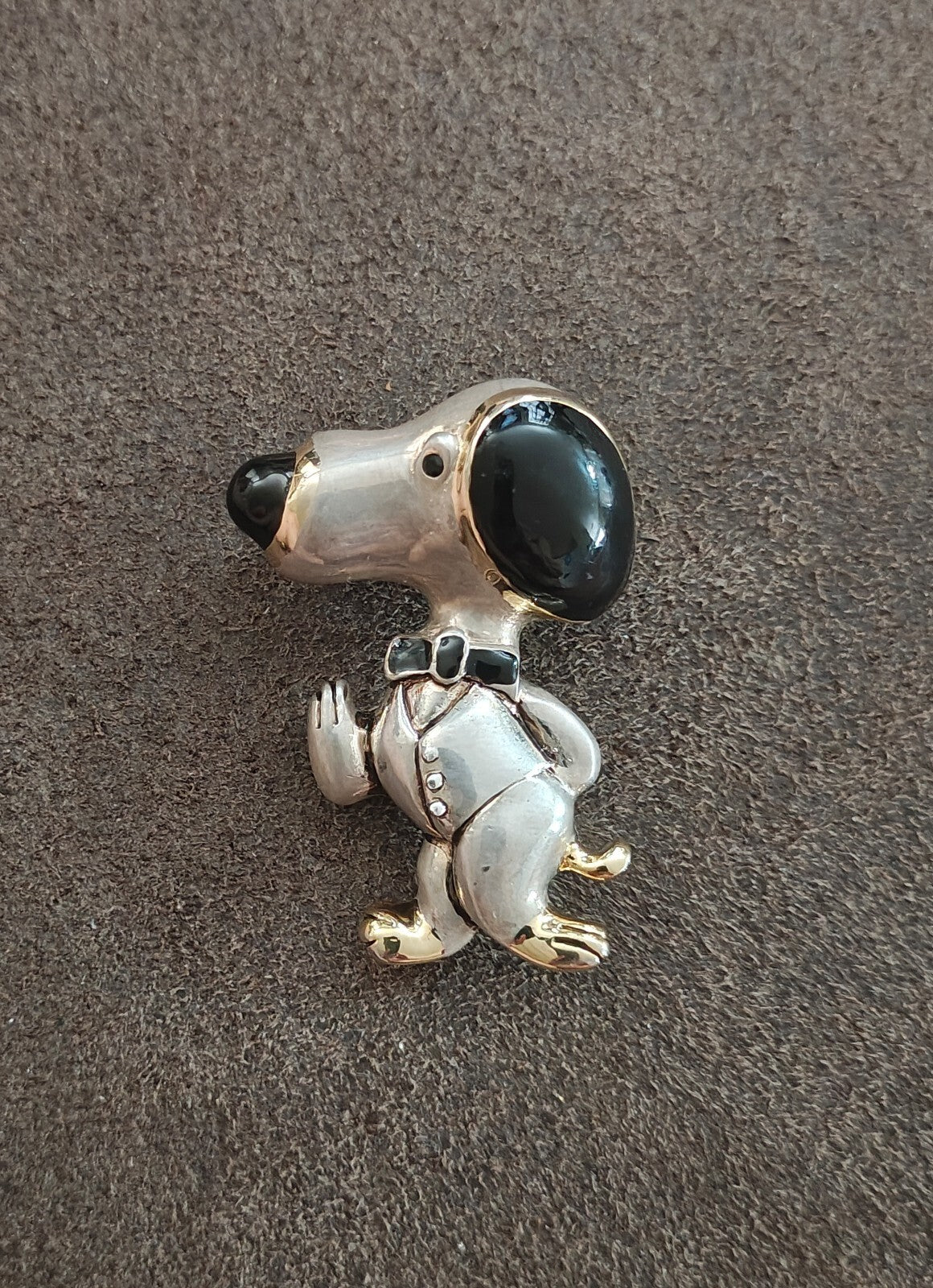 1970s Signed Best Snoopy Dual Purpose Silver Tone Pendant & Brooch Pin.