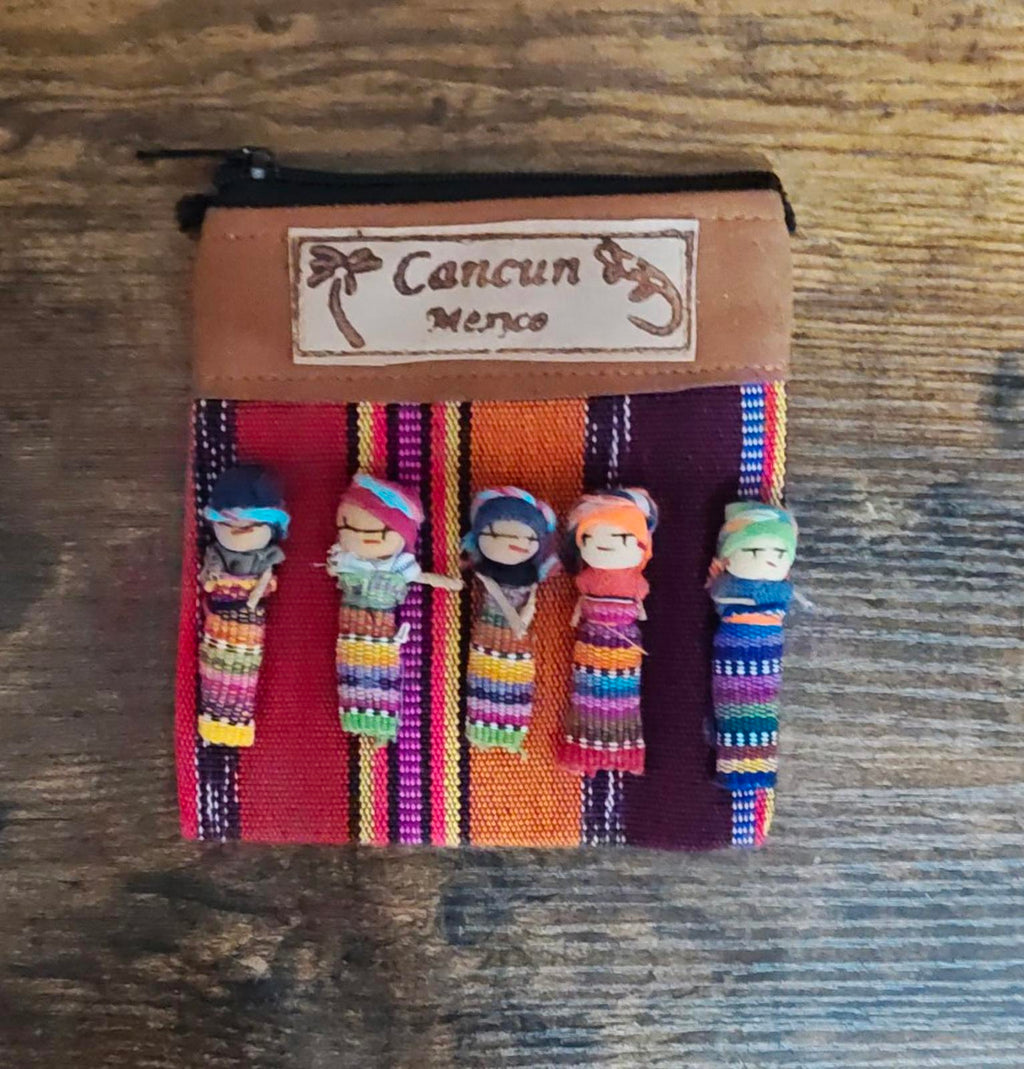 Handmade Cancun, Mexico Souvenir Worry Doll Purse