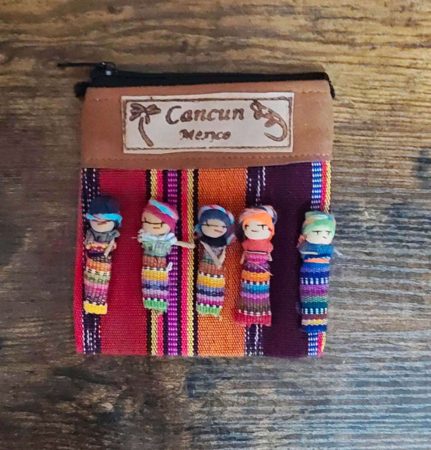 Handmade Cancun, Mexico Souvenir Worry Doll Purse