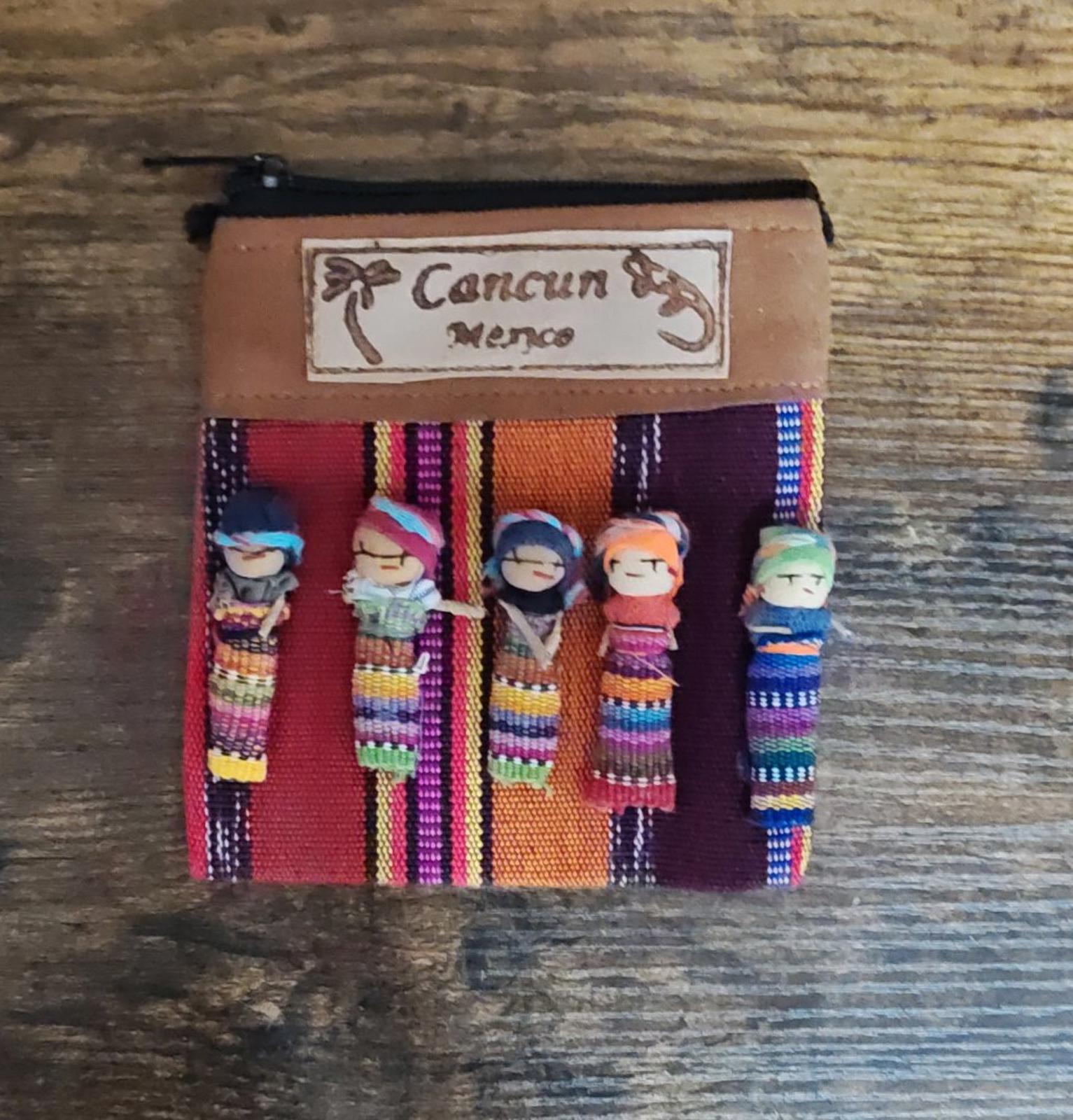 Handmade Cancun, Mexico Souvenir Worry Doll Purse