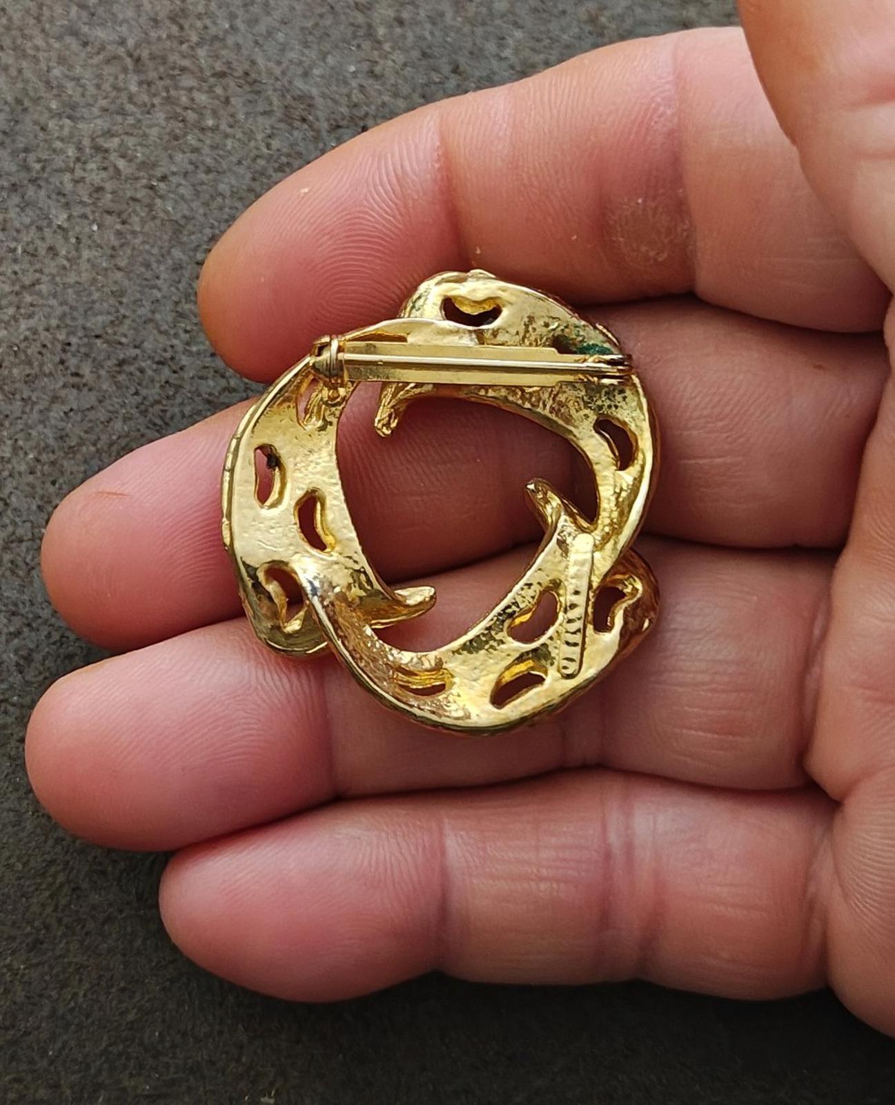 1980s Modernist Abstract Gold Tone Brooch