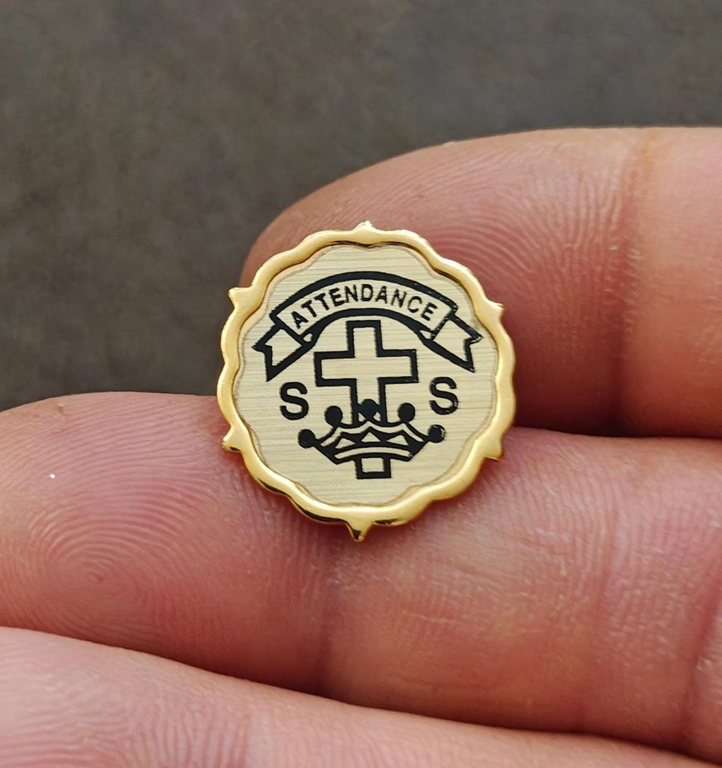 Vintage Sunday School Attendance Gold Tone Pin