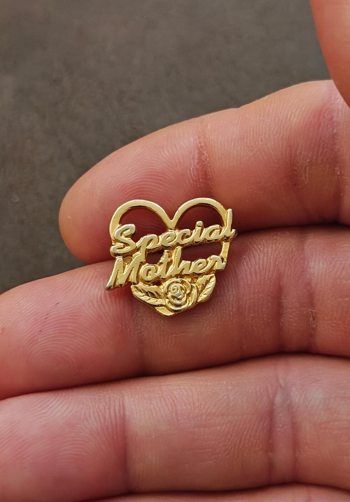 1980s Gold Tone "Special Mother" Heart  Pin